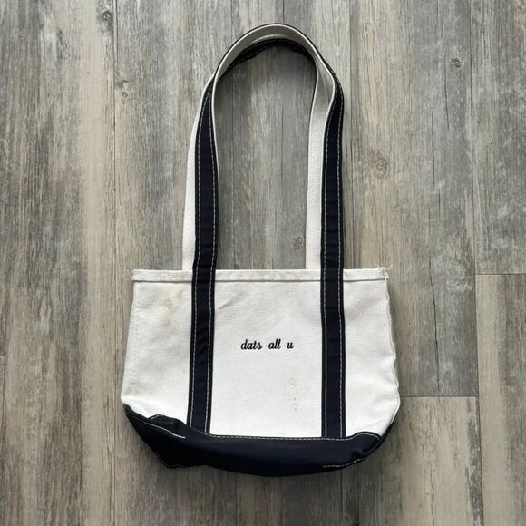 Vintage L.L. Bean Boat And Tote Black Canvas Tote Bag - Picture 1 of 6